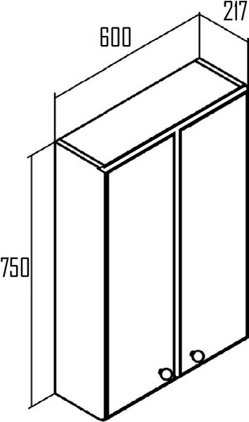 Шкаф для ванной Runo Кредо 60