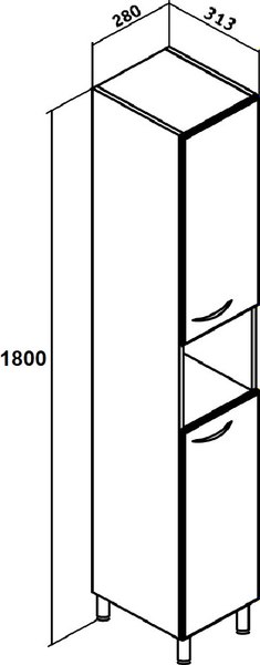 Шкаф-пенал для ванной Runo 28