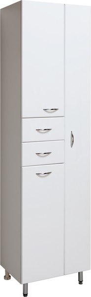 Шкаф-пенал для ванной Runo 50 правый с корзиной для белья - фото