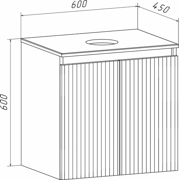 Тумба под умывальник Runo Соренто 60 вертикаль