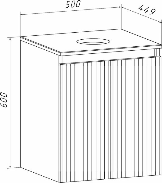 Тумба под умывальник Runo Соренто 50 вертикаль