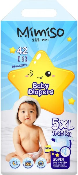 Подгузники детские Mimiso 5/XL 11-25кг - фото