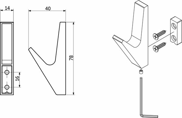 Крючок для одежды AKS Fix