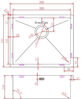 Мойка кухонная ZORG ZRN 4555 Premium PVD Gold