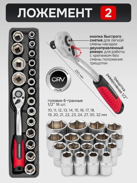 Универсальный набор инструментов ForceKraft FK-4087C