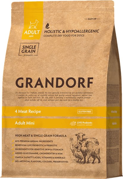 Сухой корм для собак Grandorf Dog 4 Meat Probiotic Mini Breeds - фото