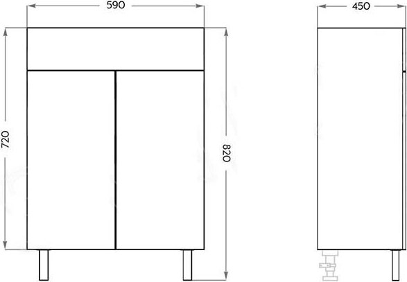 Тумба под умывальник Vako Смарт Слим 60 / 20797