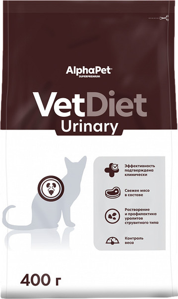 Сухой ветеринарный корм для кошек AlphaPet Vet Diet Urinary / 191325 - фото