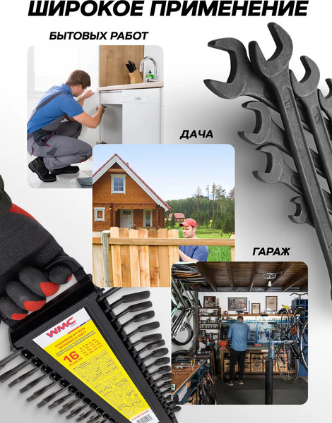 Набор ключей WMC Tools WMC-5161MP Black