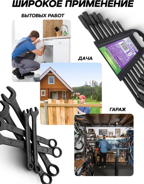 Набор ключей Помощник 5086 Black