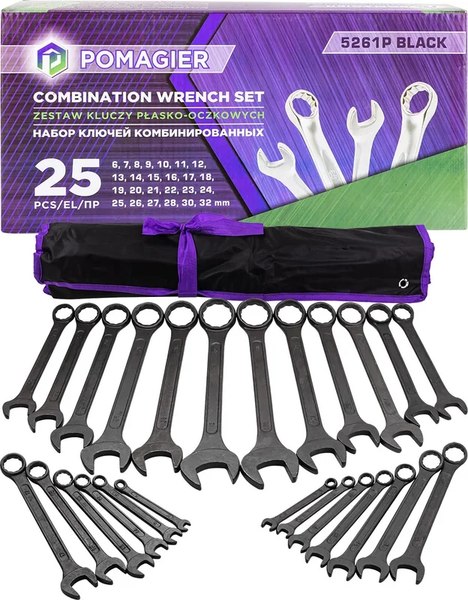 Набор ключей Pomagier POM-5261P Black - фото