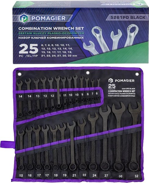 Набор ключей Pomagier POM-5261PD Black - фото