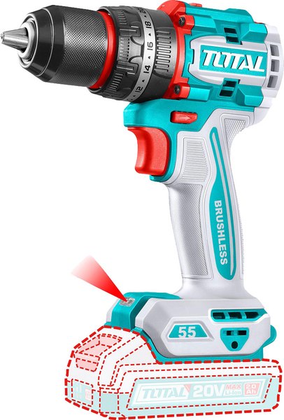 Аккумуляторная дрель-шуруповерт TOTAL TIDLI20558 - фото