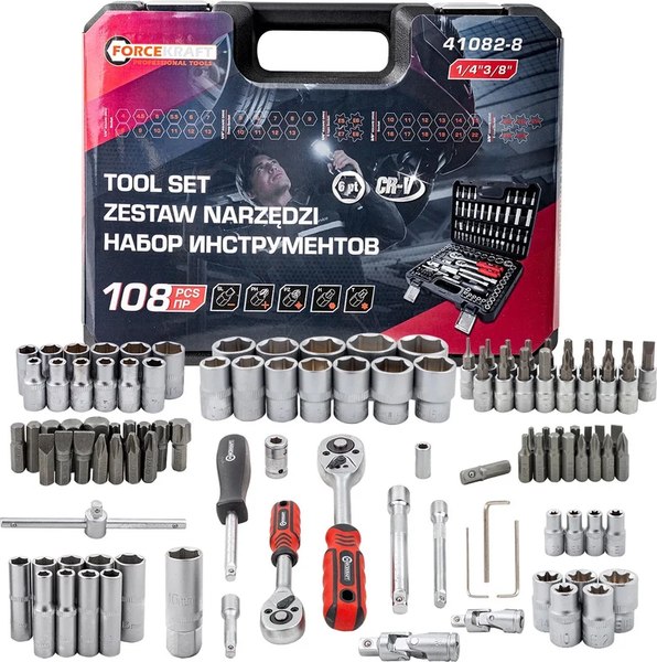 Универсальный набор инструментов ForceKraft FK-41082-8 - фото