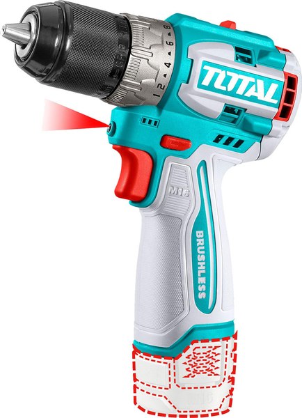 Аккумуляторная дрель-шуруповерт TOTAL TDLI16682 - фото