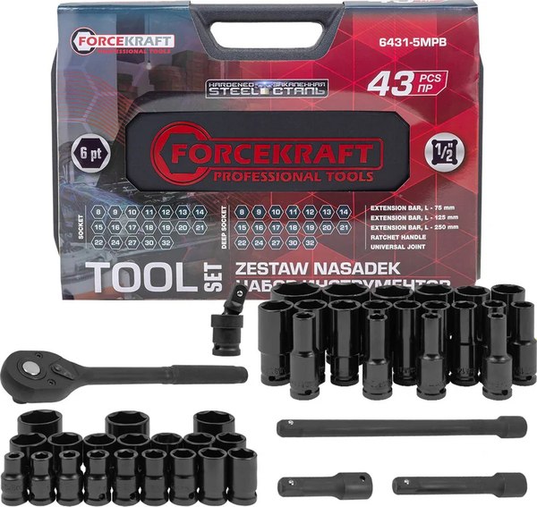 Универсальный набор инструментов ForceKraft FK-6431-5MPB - фото