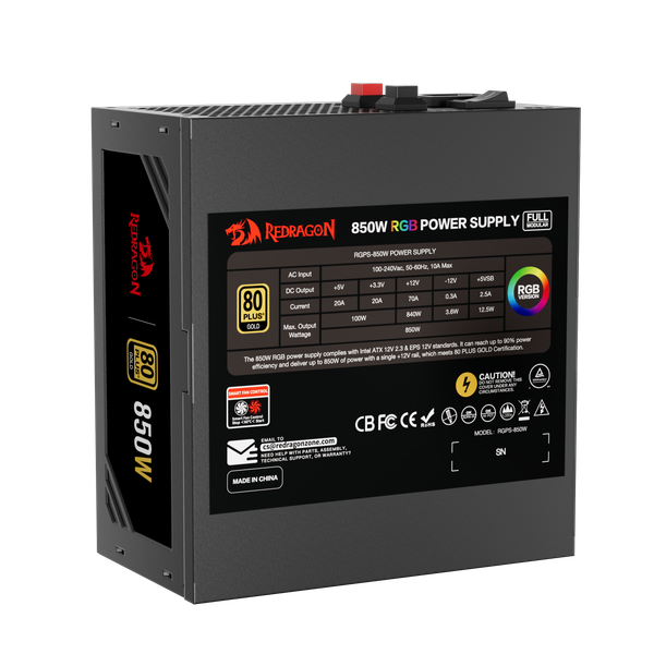 Блок питания для компьютера Redragon RGPS-850W RGB / 70655