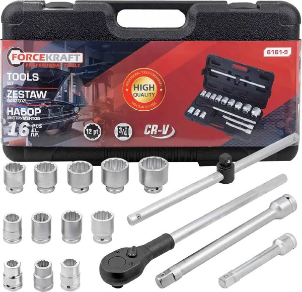 Универсальный набор инструментов ForceKraft FK-6161-9 - фото