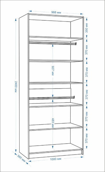 Шкаф-гармошка Евва Лайн ЛН-2D.560.01(2Z/2Z)