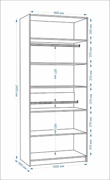 Шкаф-гармошка Евва Лайн ЛН-2D.560.01(2Z/2Z)