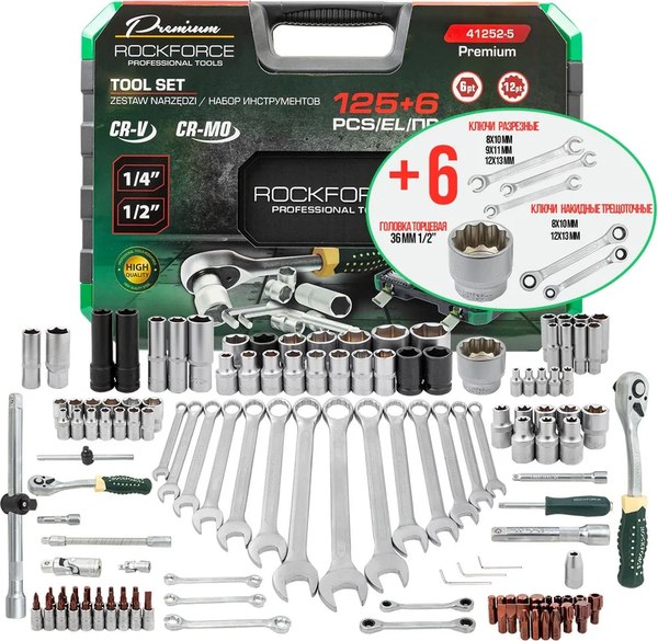 Универсальный набор инструментов RockForce RF-41252-5 Premium - фото