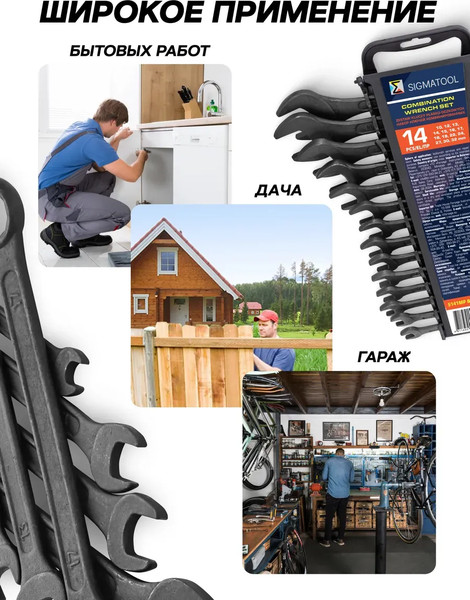 Набор ключей Sigmatool 5141MP Black