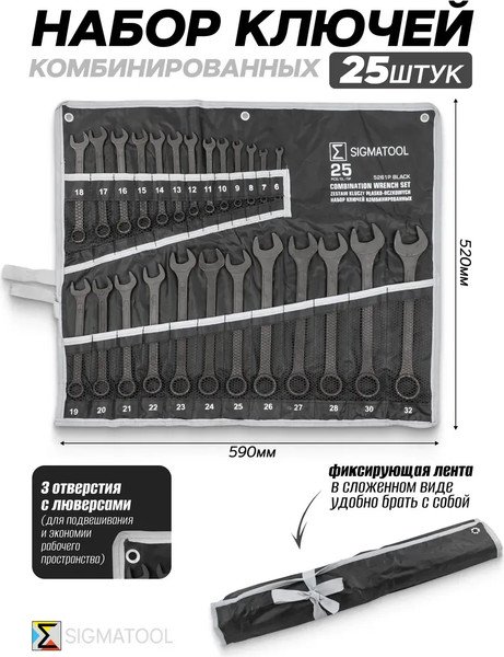 Набор ключей Sigmatool 5261P Black