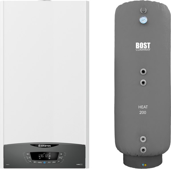 Комплект газового котла с бойлером Ariston Clas XC System 24 FF NG (3301679) + Bost Heat 150л - фото