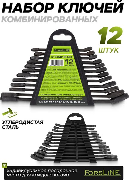 Набор ключей ForsLine FL-5124MP Black