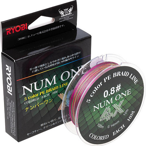 Леска плетеная Ryobi Num One PE4X-100M 0.8/0.148мм