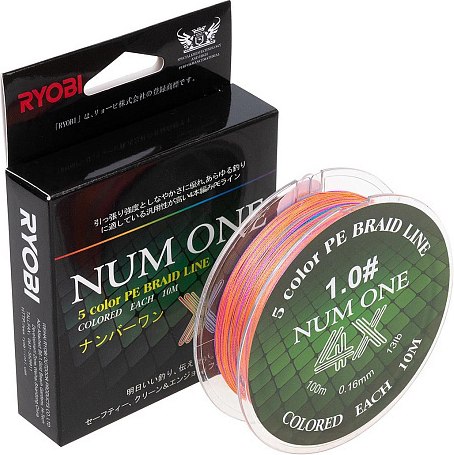 Леска плетеная Ryobi Num One PE4X-100M 1.0/0.165мм