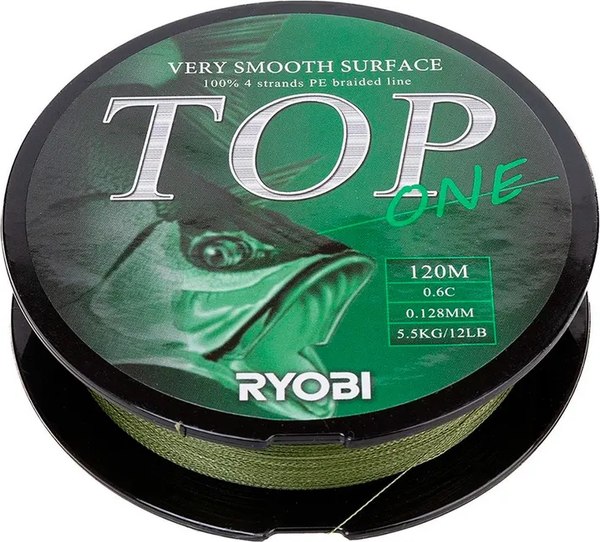 Леска плетеная Ryobi TOP PE4X-120M 0.6/d-0.128мм