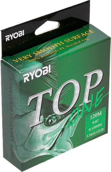 Леска плетеная Ryobi TOP PE4X-120M 0.6/d-0.128мм