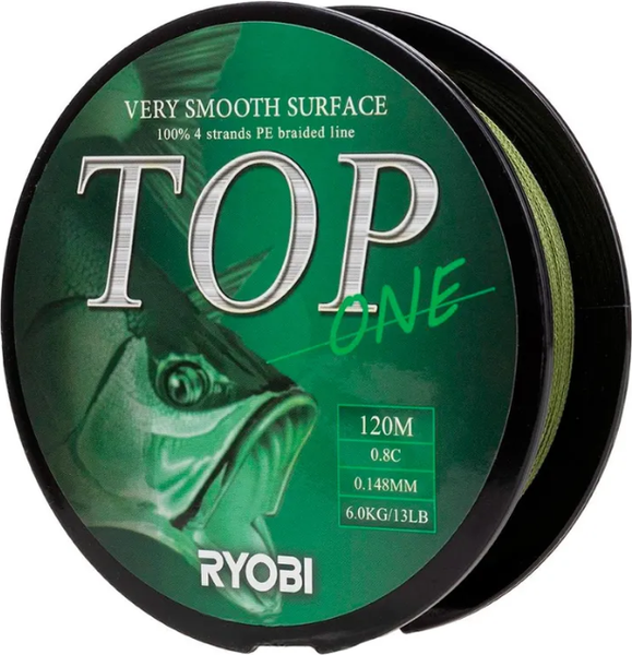 Леска плетеная Ryobi TOP PE4X-120M 0.8/d-0.148мм - фото