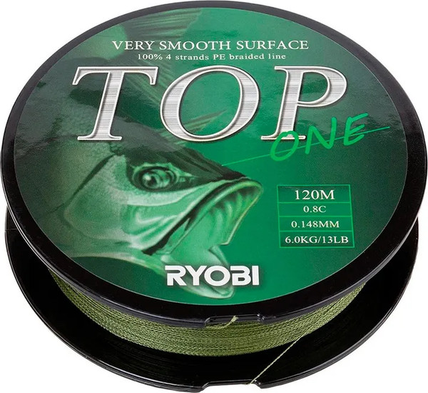 Леска плетеная Ryobi TOP PE4X-120M 0.8/d-0.148мм