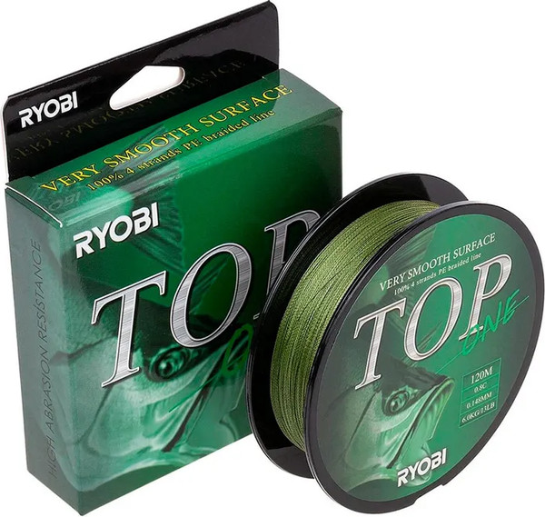 Леска плетеная Ryobi TOP PE4X-120M 0.8/d-0.148мм