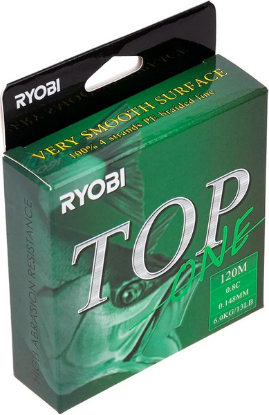 Леска плетеная Ryobi TOP PE4X-120M 0.8/d-0.148мм
