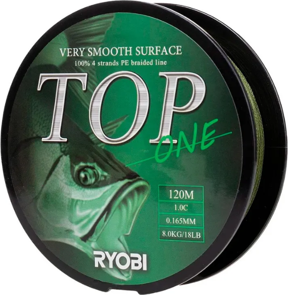 Леска плетеная Ryobi TOP PE4X-120M 1.0/d-0.165мм - фото