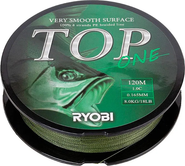 Леска плетеная Ryobi TOP PE4X-120M 1.0/d-0.165мм