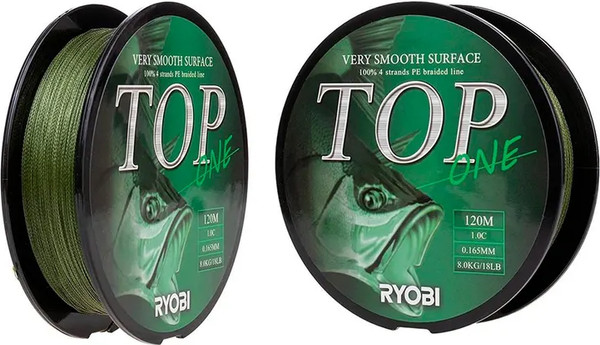 Леска плетеная Ryobi TOP PE4X-120M 1.0/d-0.165мм