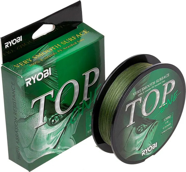 Леска плетеная Ryobi TOP PE4X-120M 1.0/d-0.165мм