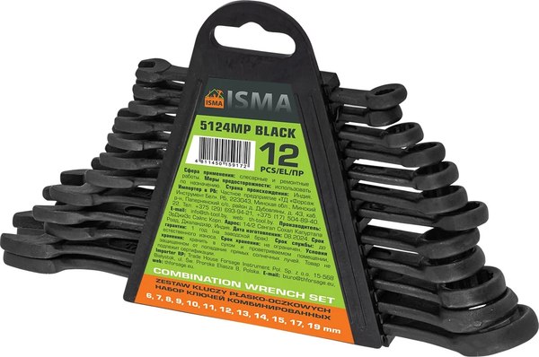 Набор ключей ISMA 5124MP Black - фото