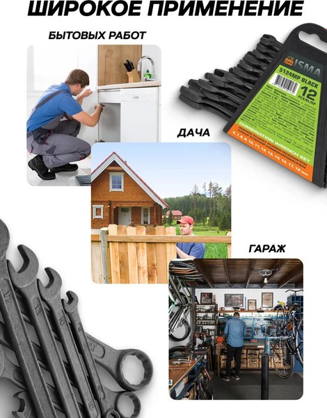 Набор ключей ISMA 5124MP Black