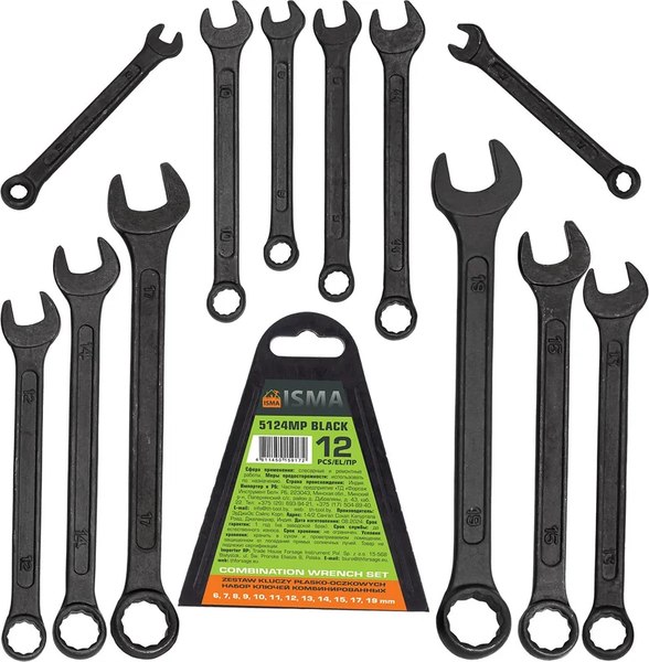Набор ключей ISMA 5124MP Black