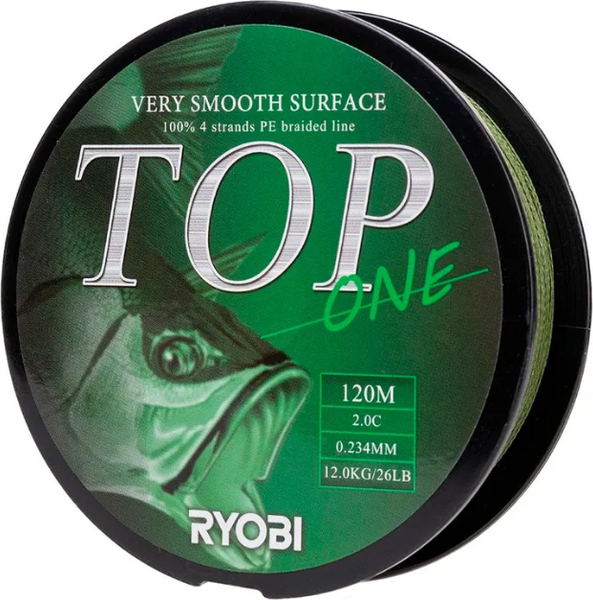 Леска плетеная Ryobi TOP PE4X-120M 2.0/d-0.234мм - фото