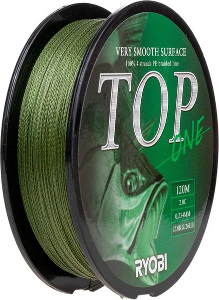 Леска плетеная Ryobi TOP PE4X-120M 2.0/d-0.234мм