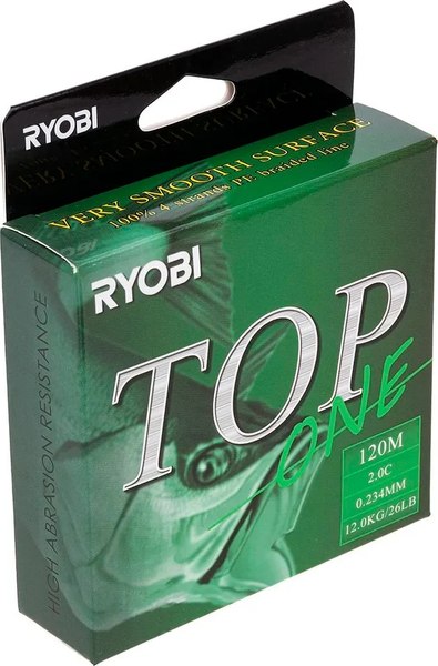 Леска плетеная Ryobi TOP PE4X-120M 2.0/d-0.234мм