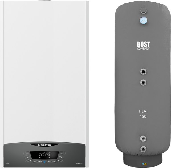 Комплект газового котла с бойлером Ariston Clas XC System 28 FF NG (3301680) + Bost Heat 150л - фото