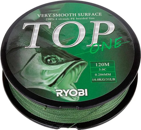 Леска плетеная Ryobi TOP PE4X-120M 3.0/d-0.286мм
