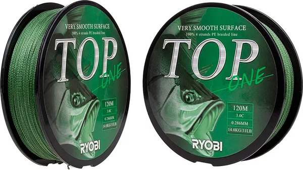 Леска плетеная Ryobi TOP PE4X-120M 3.0/d-0.286мм